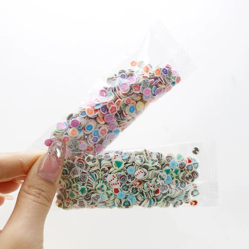 For Fun Mixed 3D Fruit Slices 1000pcs Soft Clay Slime Animal Flower Slice Resin Filler for Nail Art Epoxy Mold DIY Crafts Making