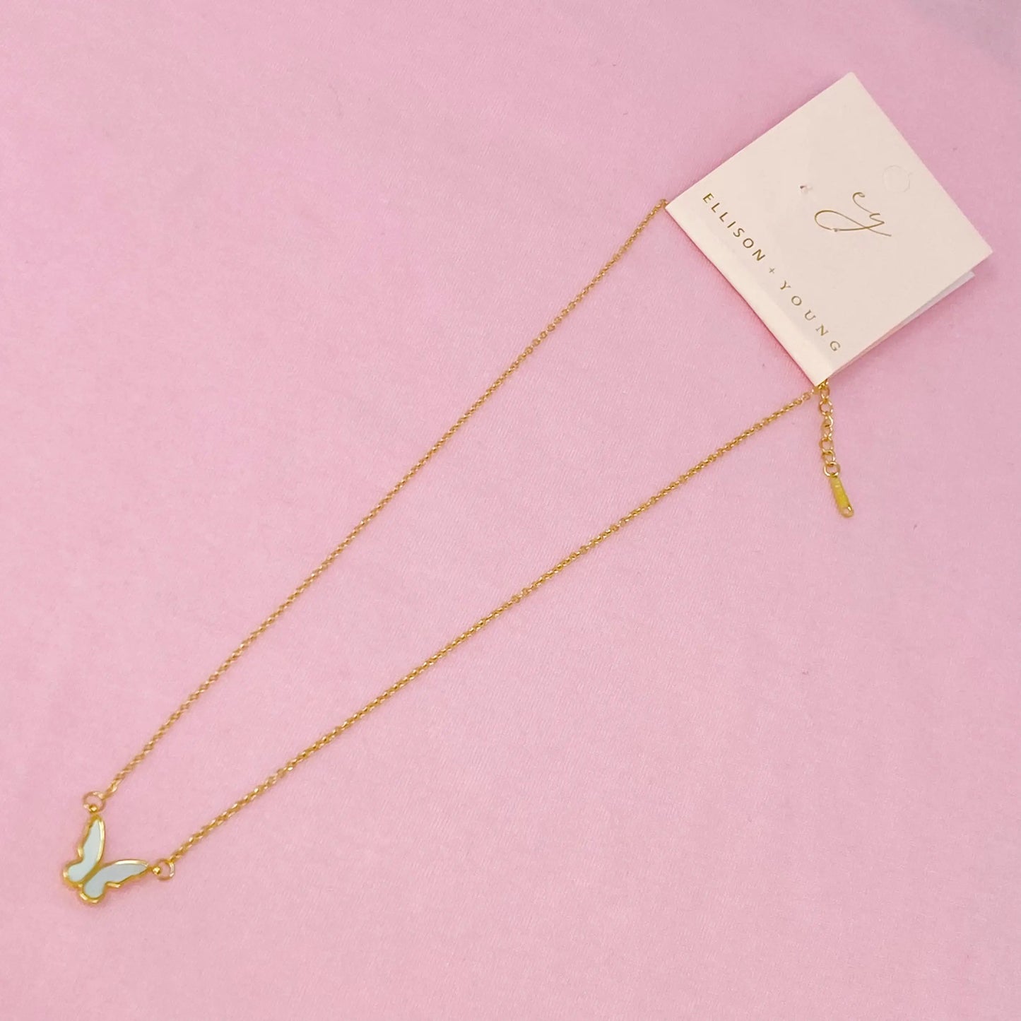 Golden Shell Butterfly Necklace: Stainless Steel