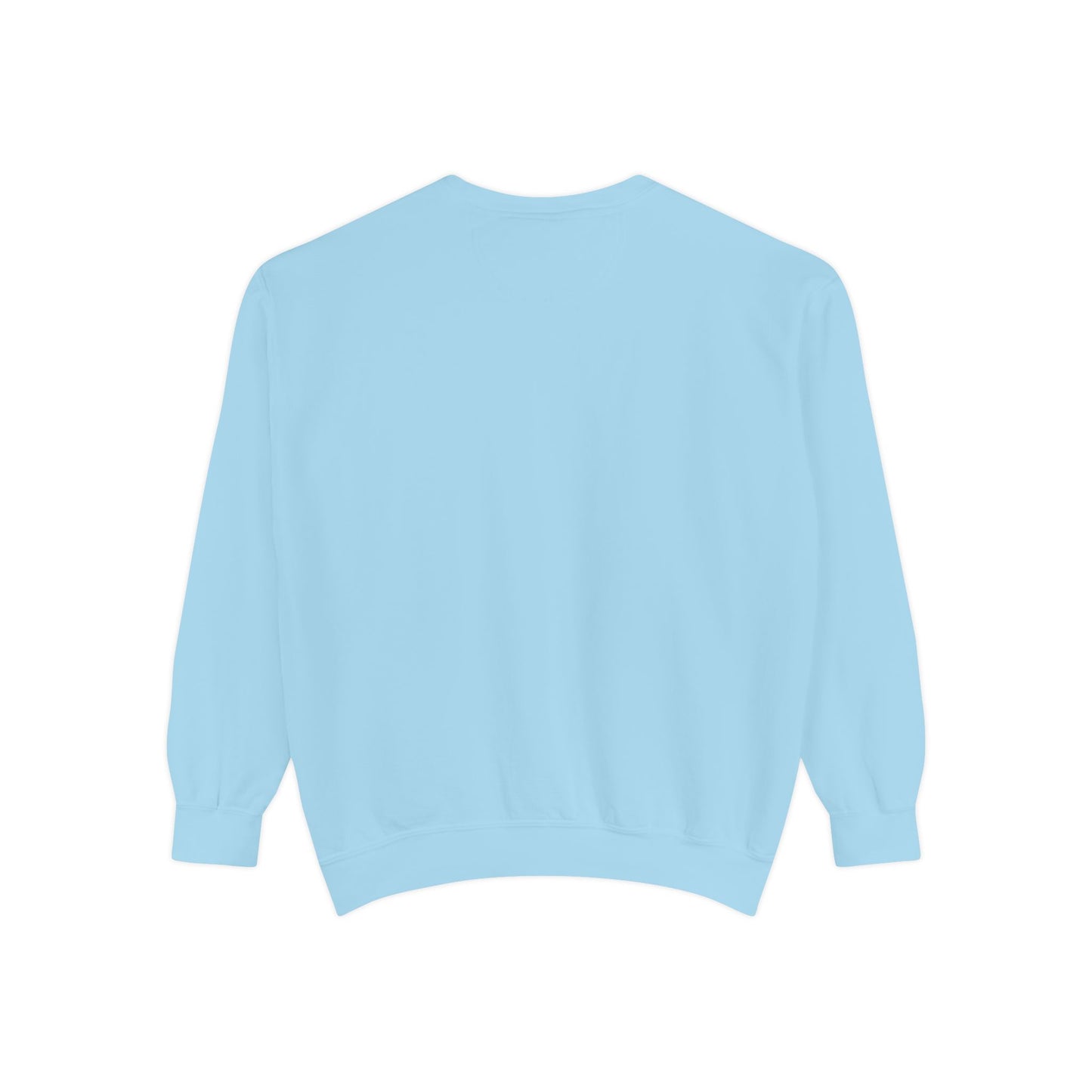 Drimish Script Sweatshirt — Pastel Blue Retro Logo Crewneck