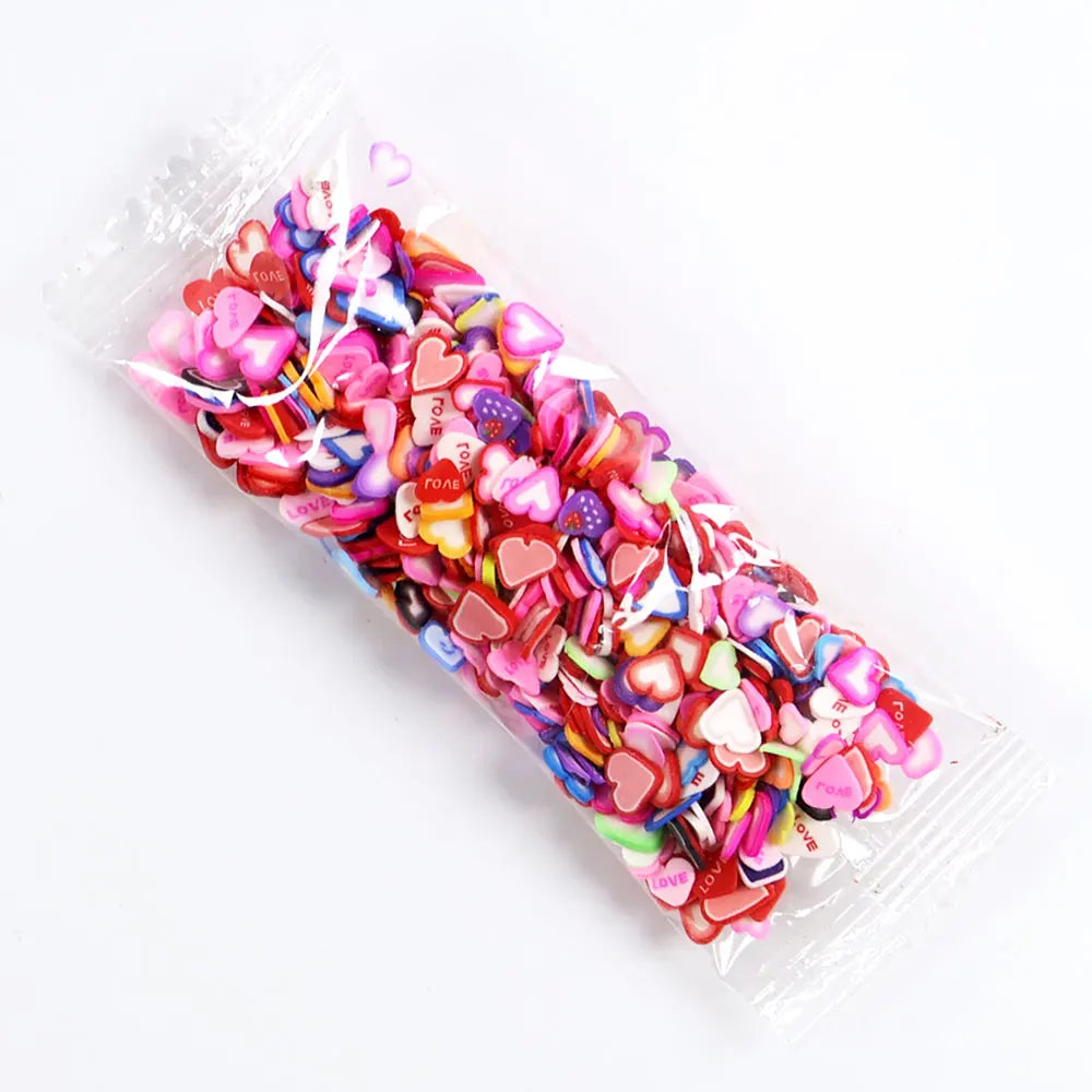 For Fun Mixed 3D Fruit Slices 1000pcs Soft Clay Slime Animal Flower Slice Resin Filler for Nail Art Epoxy Mold DIY Crafts Making
