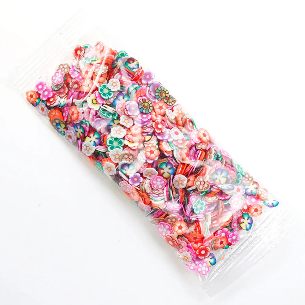 For Fun Mixed 3D Fruit Slices 1000pcs Soft Clay Slime Animal Flower Slice Resin Filler for Nail Art Epoxy Mold DIY Crafts Making