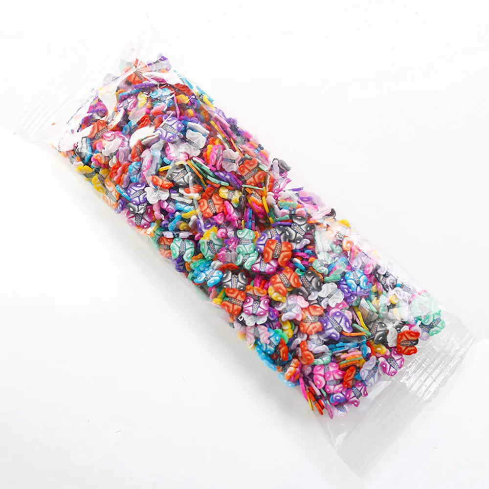 For Fun Mixed 3D Fruit Slices 1000pcs Soft Clay Slime Animal Flower Slice Resin Filler for Nail Art Epoxy Mold DIY Crafts Making