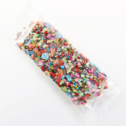 For Fun Mixed 3D Fruit Slices 1000pcs Soft Clay Slime Animal Flower Slice Resin Filler for Nail Art Epoxy Mold DIY Crafts Making